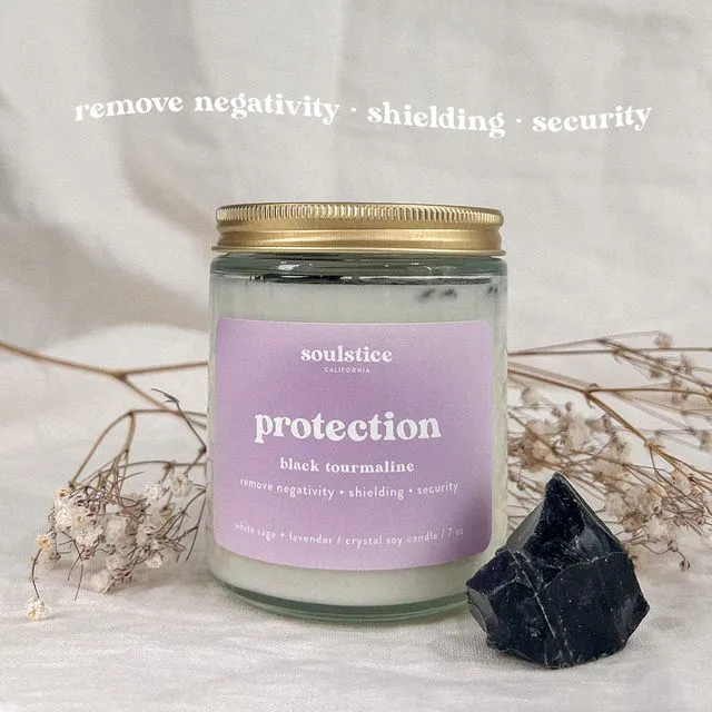 Protection Crystal Candle