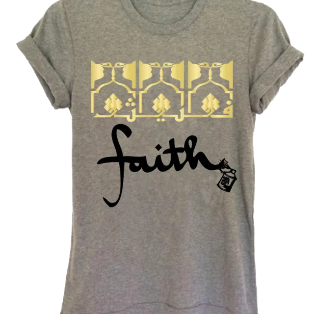 Gray Graphic "Faith" Tee