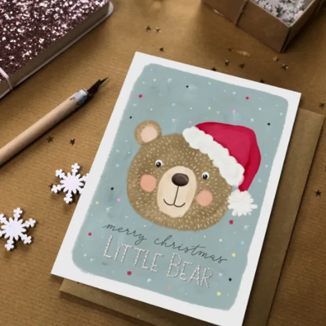 Little Bear Christmas Card pack of 6