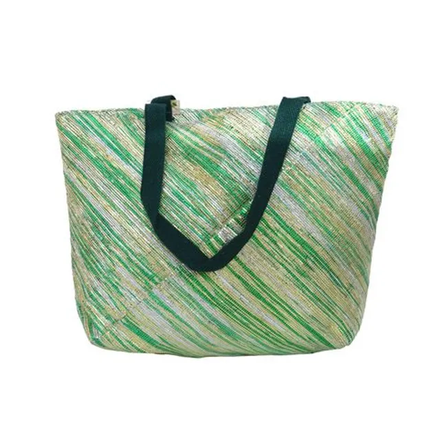 Green Cross Pattern Weekend Bag
