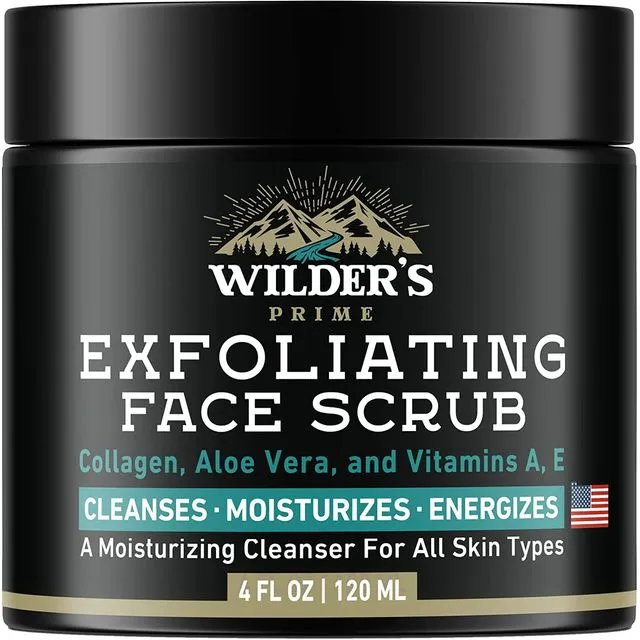 Men Face Scrub - Moisturizing Face Exfoliator Jar 4 fl oz