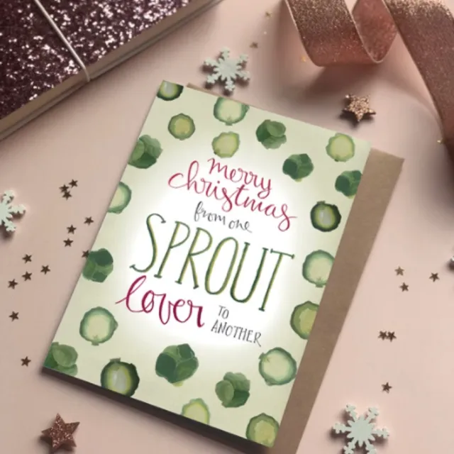 Sprout Lover Christmas Card pack of 6