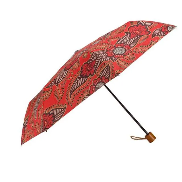 Ladies Windproof Umbrella in Red Henna - Folding