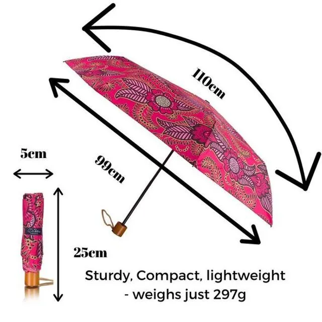 Windproof Umbrella in Pink Henna Ladies - Folding
