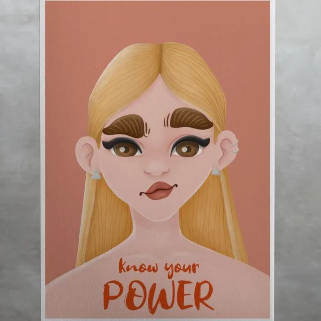 Know Your Power - Feminist Self Empowerment Wall Art - V3