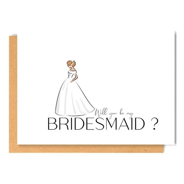 WILL YOU BE MY BRIDESMAID- DRESS greeting card