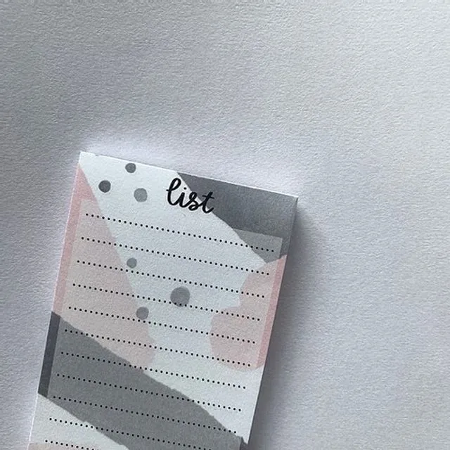 Grey and Pink List Pad