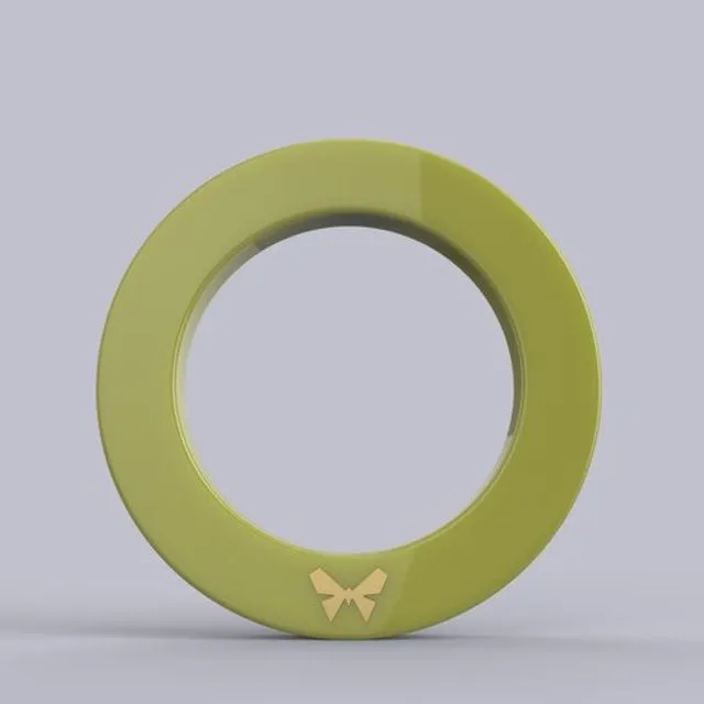 Pendant/Scarf Ring in Resin - Acid Green