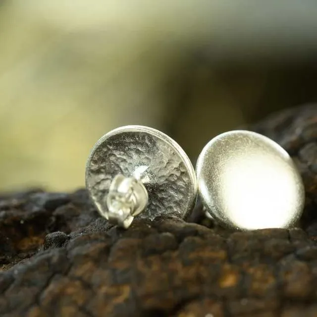 Stud earrings Ø 15 mm mat silverplated