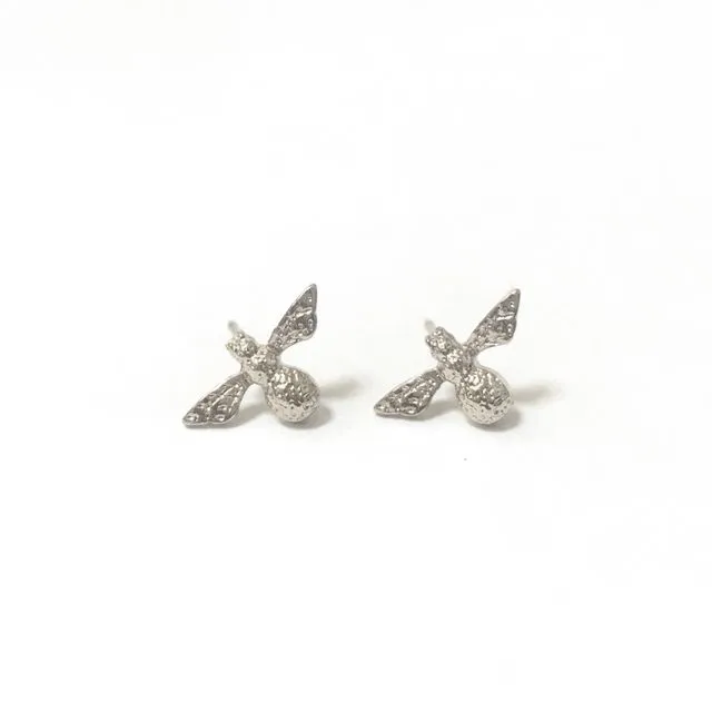 Bee Earrings in Silver