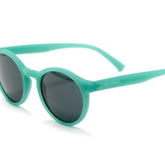 Recycled Fishing Net Sunglasses | Harlyn Aqua | Grey non polarised mineral glass lens