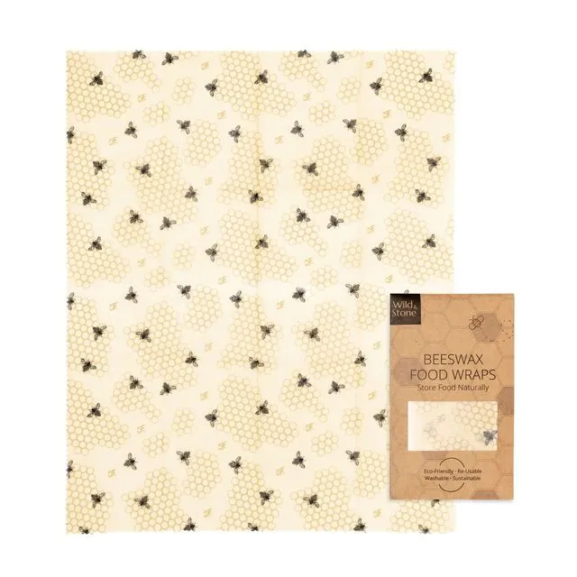 Beeswax Food Wraps - HoneyComb Pattern - 1 Pack (XL Bread Wrap)