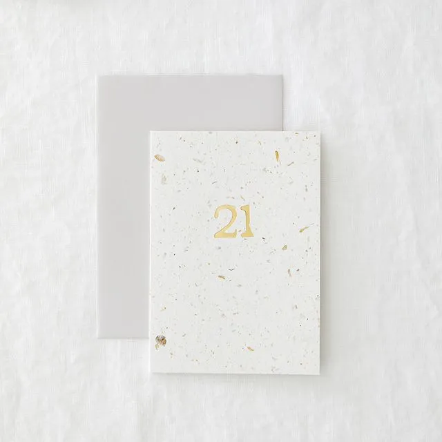 Foiled 21 greeting card