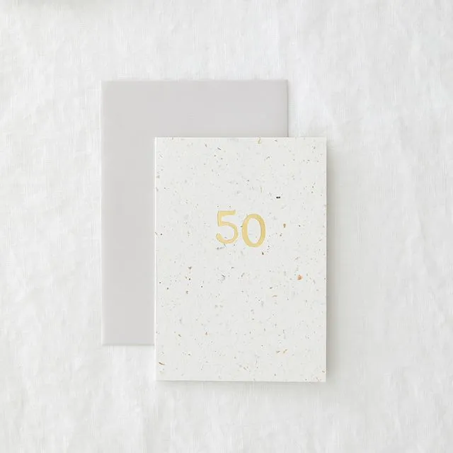 Foiled 50 greeting card