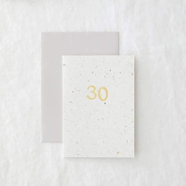 Foiled 30 greeting card