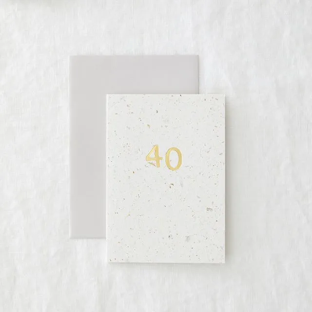 Foiled 40 greeting card