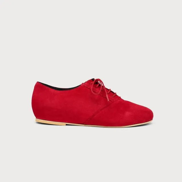 Aster - Red Suede Flat Shoes