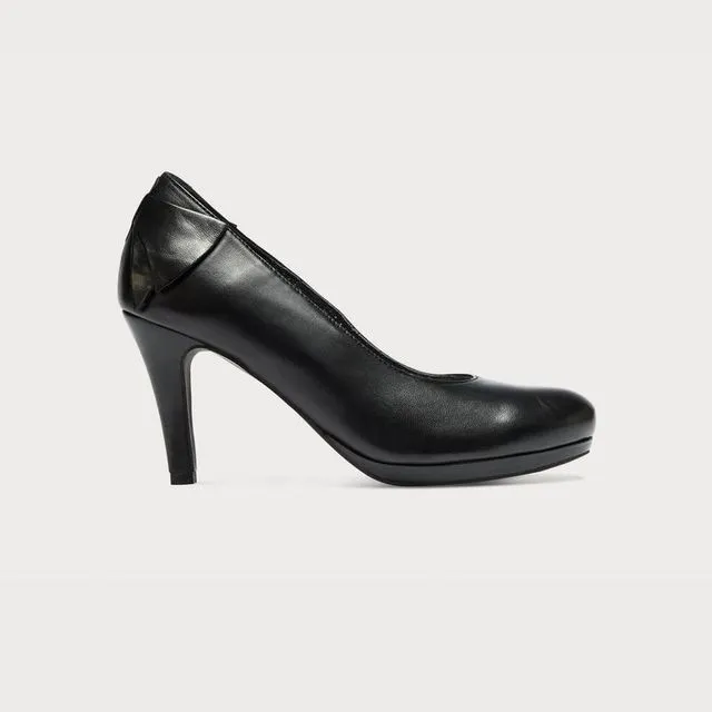 Sophia - Black Leather Heels
