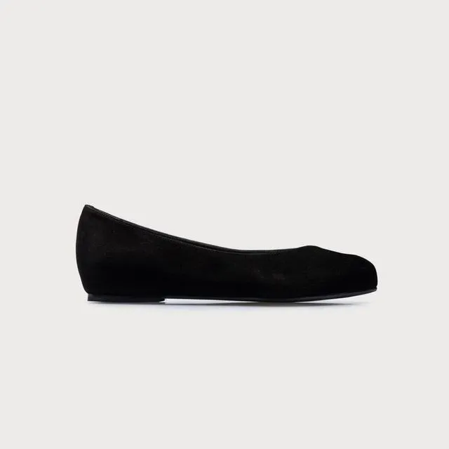 Charlotte - Black Suede Flat Shoes ballerina