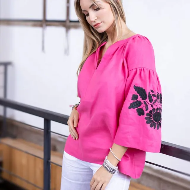 Vera linen pink blouse