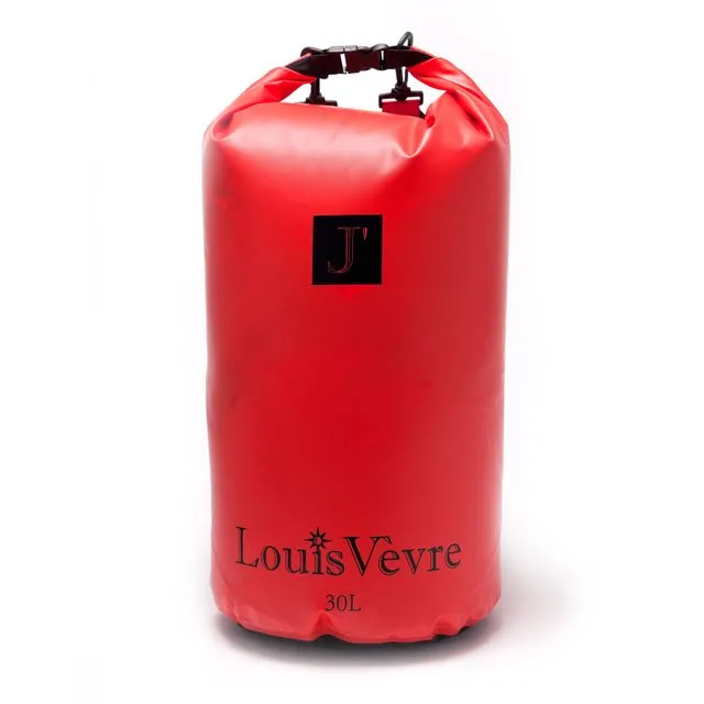 Cabourg 30 liter tube bag red black logo