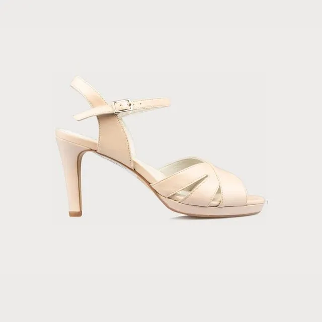 Emily II - Nude Pink Leather Sandals