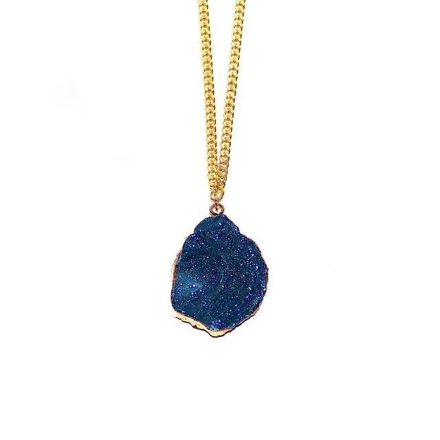 Space Nugget Pendant In Deep Blue