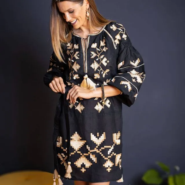 Anahit embroidered linen dress
