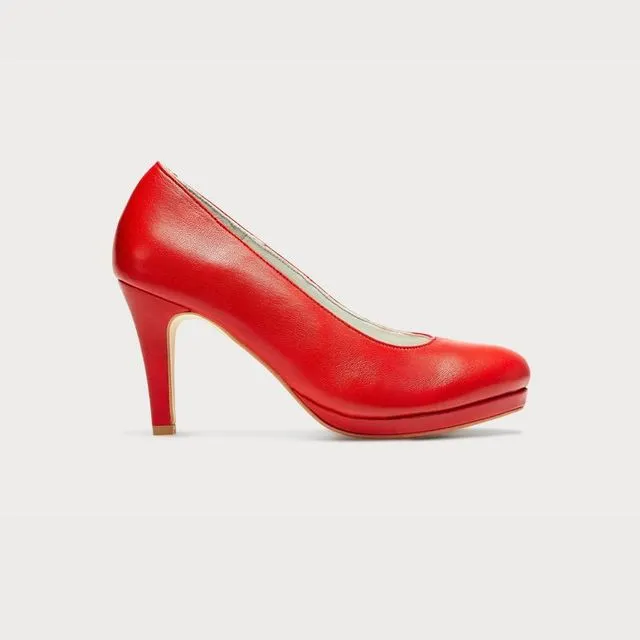 Sophia - Red Leather Heels