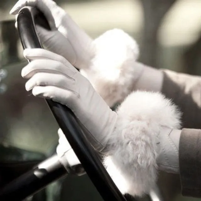 Oyster Alpaca Fur Cuffs