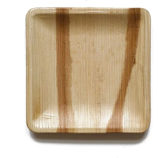 Areca Palm Leaf Disposable Eco-friendly 8" Square Plate, 20cm (Pack Of 25)