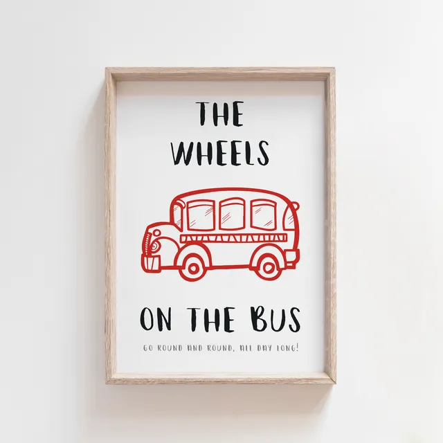 Wheels on The bus Nursery Print