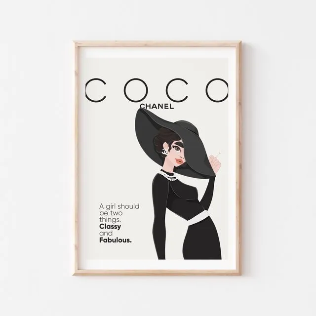 Coco Chanel - Wall Art (A4)
