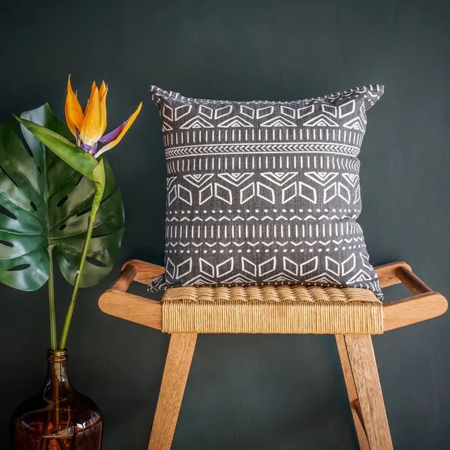 Iman Cushion Cover in Charcoal