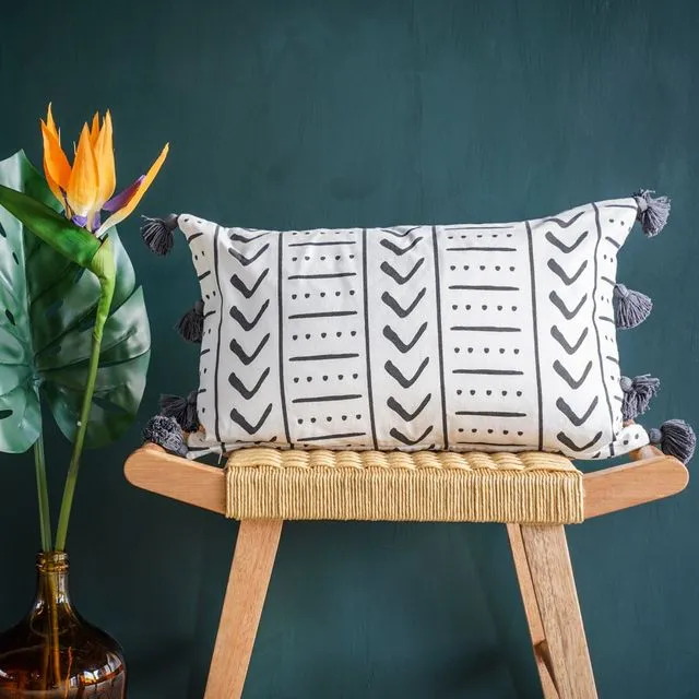 Uma Rectangle Cushion Cover in Charcoal
