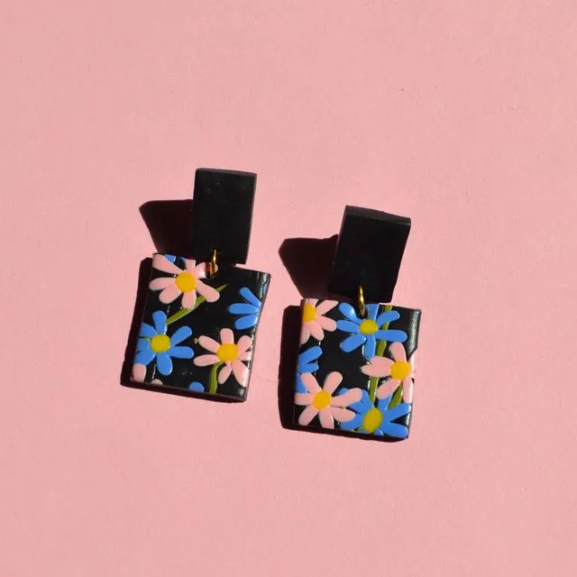 Forget Me Not Square Drop Dangles