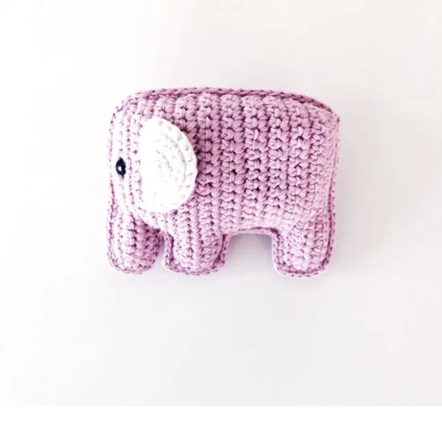 Baby soft toys Friendly elephant rattle dusky pink