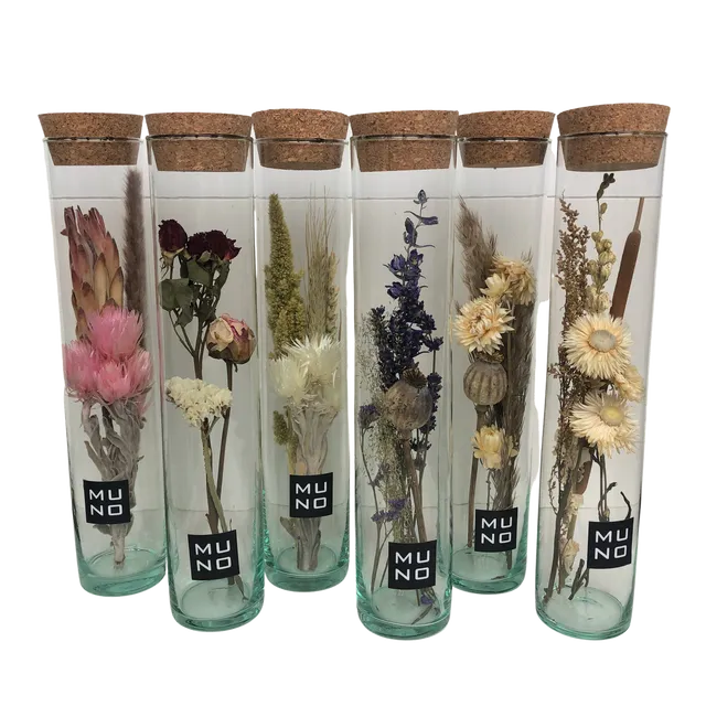 TUBE 30 CM LARGE WITH DRIED FLOWERS