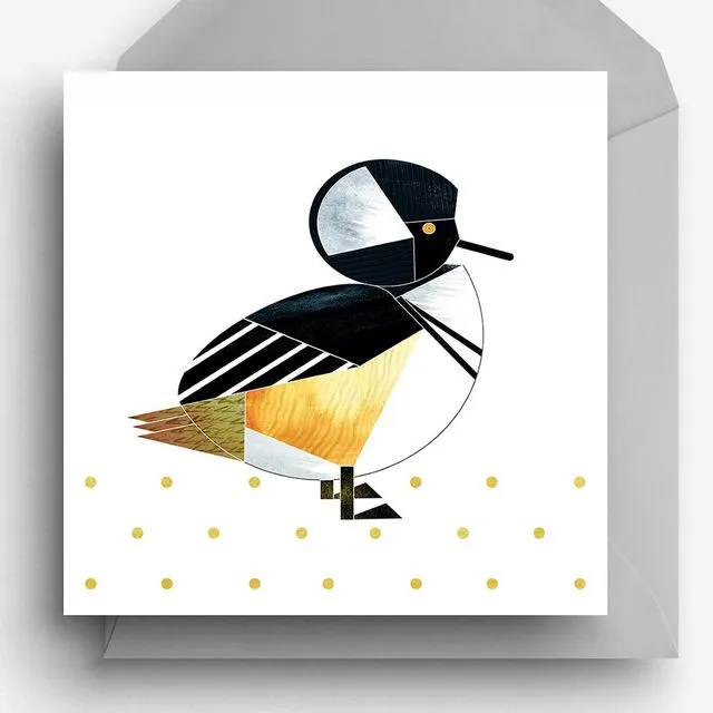 Hooded Merganser Duck Greetings Card