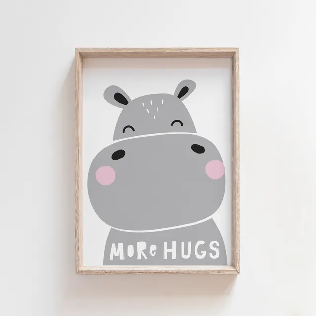 More Hugs Nursery Print / Childrens Wall Art