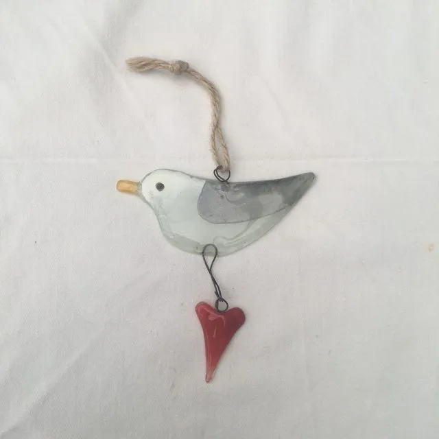 hanging seagull with heart