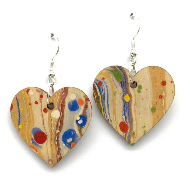 Heart Marbled Earrings