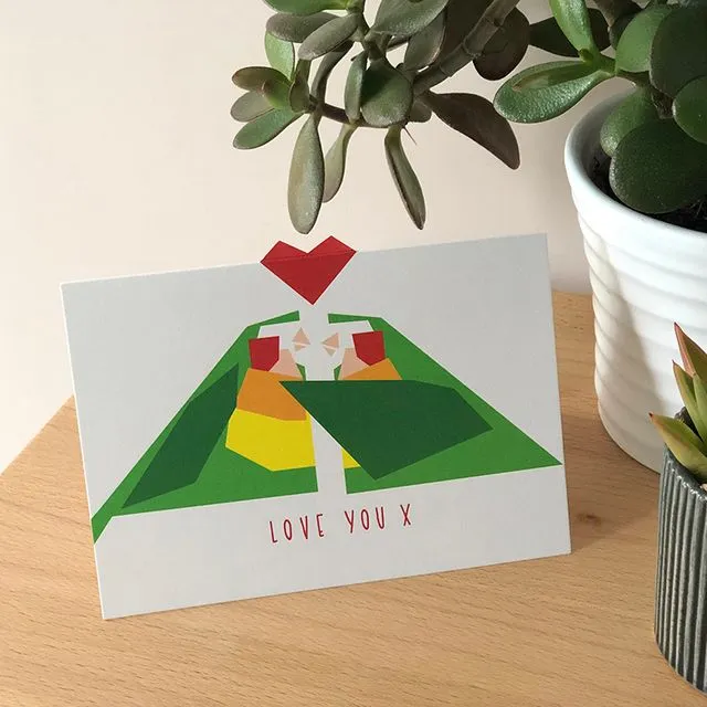 Love Birds Sticky-out' card