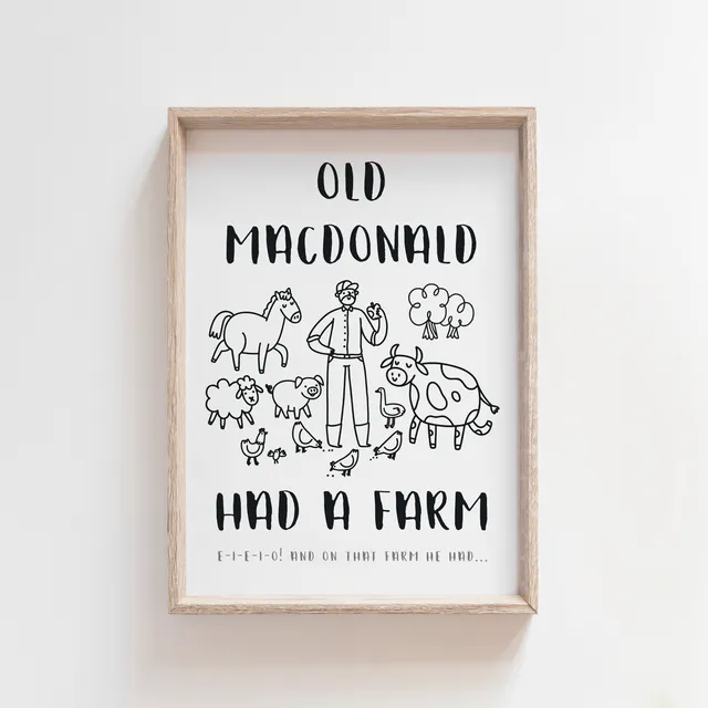 Old McDonald Nursery Print