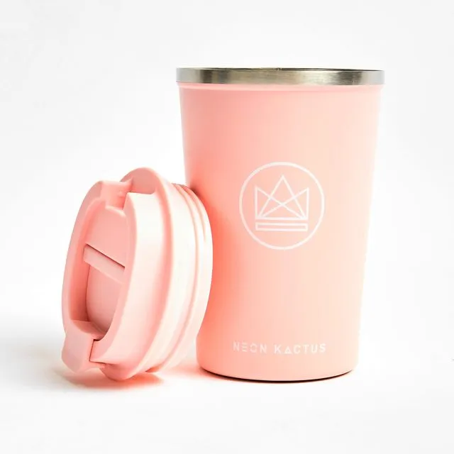Neon Kactus Reusable Insulated Coffee Cup - Pink Flamingo 12oz
