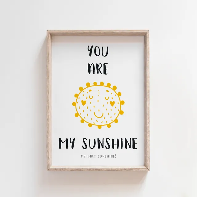 You Are My Sunshine Nursery Rhyme Print