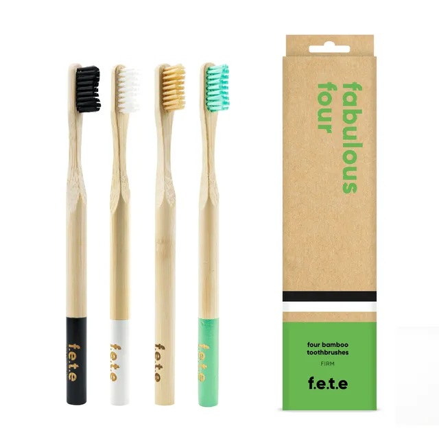 f.e.t.e | 'Fabulous Four' Firm Bamboo Toothbrush Multipack
