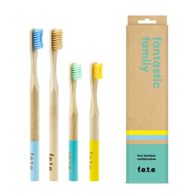 f.e.t.e | 'Fantastic Family' Bamboo Toothbrush Multipack