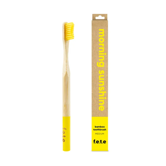 f.e.t.e | 'Morning Sunshine' Adult's Medium Bamboo Toothbrush