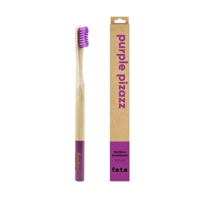 f.e.t.e | 'Purple Pizazz' Adult's Medium Bamboo Toothbrush
